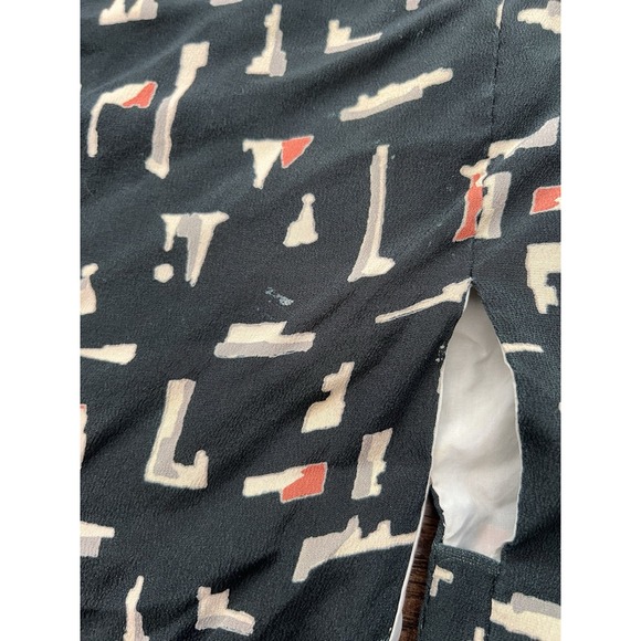 Vintage Japanese Kimono Haori Jacket Silk Black All Over Print Lined Womens Mens - Picture 4 of 8